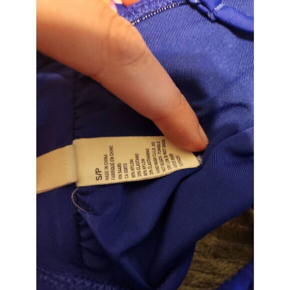American Eagle Size S Blue FloralStrapless Bandeau Bikini Top - Picture 4 of 4